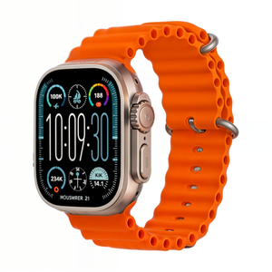 SAAT SMART HK9 ULTRA AMOLED GOLD STRAP ORANGE